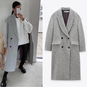 NWT ZARA Italian Manteco Wool Blend Coat Jacket Small S